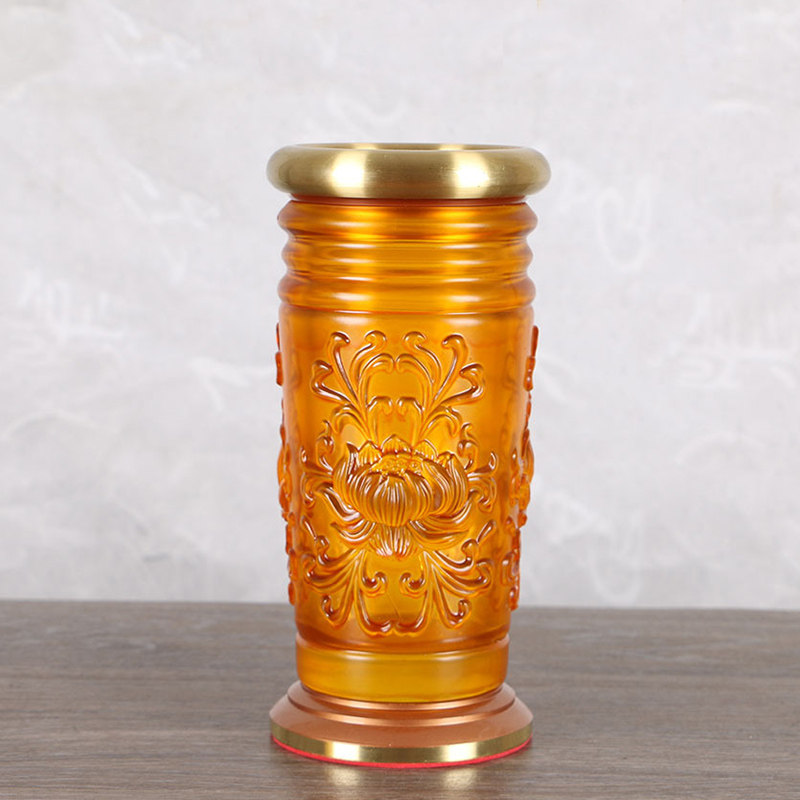 佛具用品插香筒琉璃供奉插香瓶底座放香器装香桶家用莲花香台