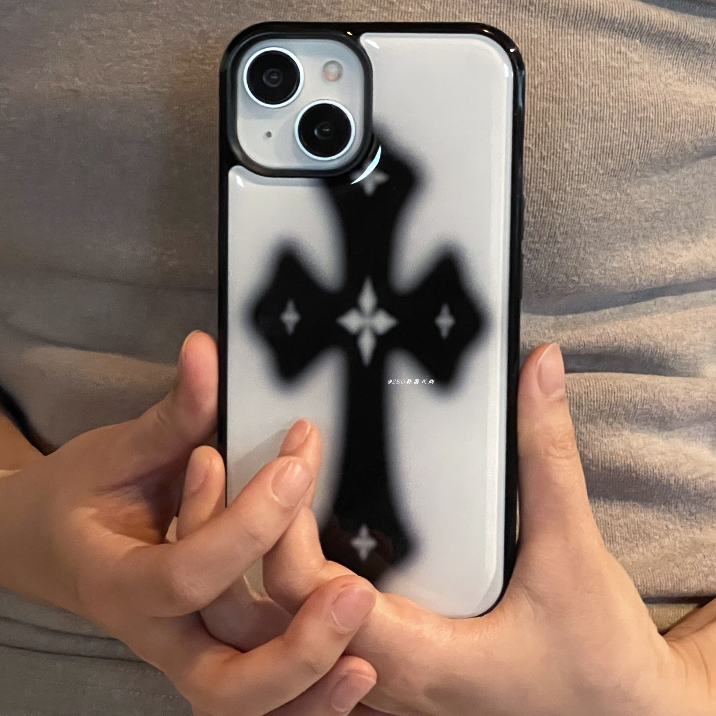 韩国代购十字架环氧树脂手机壳