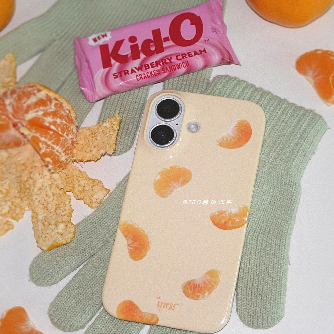 韩国代购stuphy橘子瓣印花手机壳