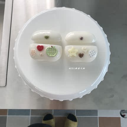 ZEO 韩国代购 ins小众设计 纽扣树脂耳机保护壳苹果Airpods保护套