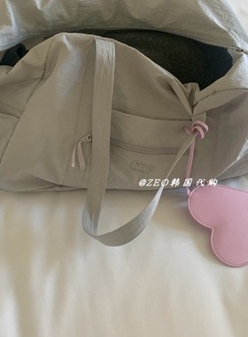 韩国代购 haag 简约超轻尼龙布单肩包 运动休闲百搭大容量手提包