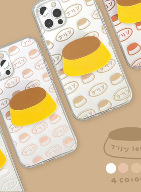 韩国正品代购 hookka 可爱布丁透明手机壳 ins风 苹果三星果冻壳