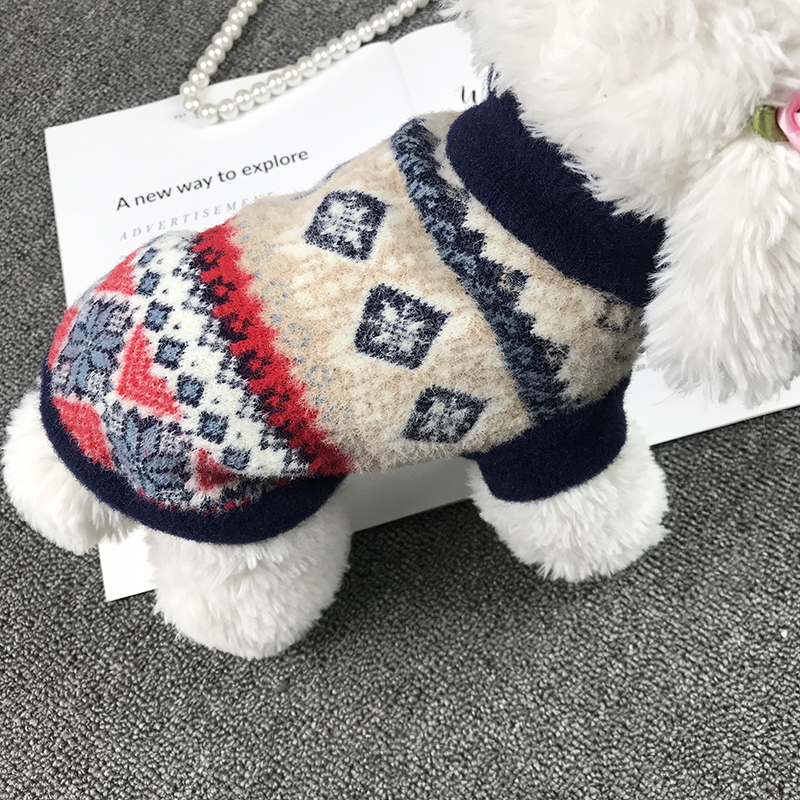 新款冬装貂毛衣毛线花色过年装保暖宠物衣服泰迪比熊博美法斗猫咪