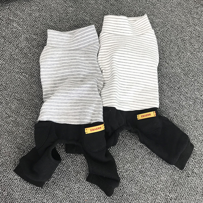 ebaerr秋冬宠物四脚衣服羊毛拉架条纹简约狗狗衣服泰迪小型犬法斗