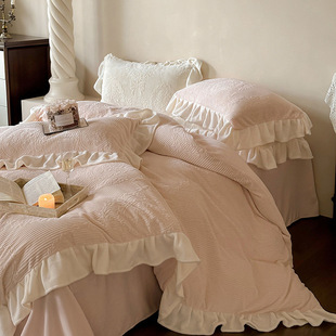 南通文汇萱纺织品有限公司法式奶油风加厚牛奶绒四件套冬季保暖