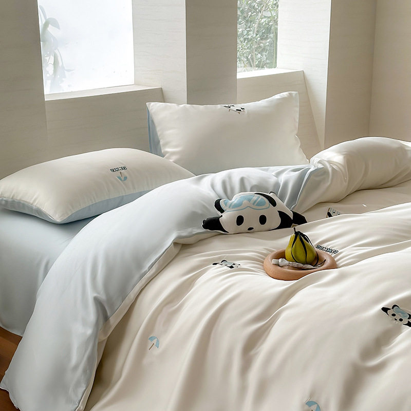 海门区静月庭纺织品厂夏日清凉ins可爱卡通60s兰精天丝四件套