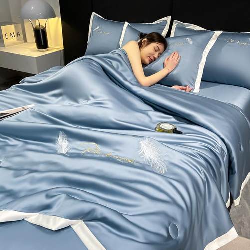 南通悦罗家居用品有限公司水洗真丝夏凉被三件套夏被空调被夏季被