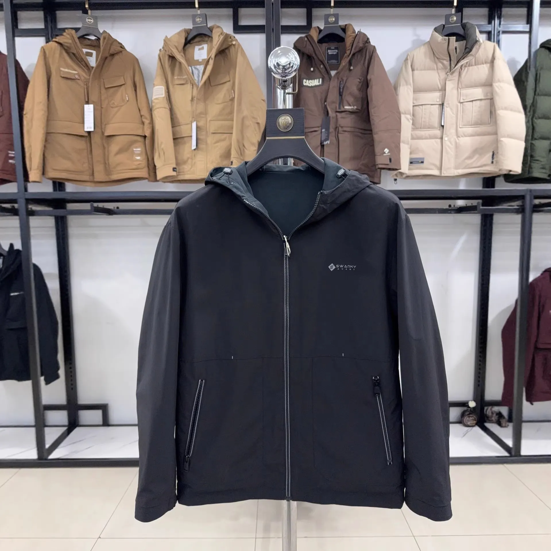 【H家】双面穿！连帽夹克男春秋季时尚休闲百搭防风撤柜外套3Y670