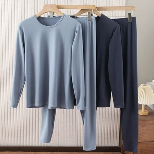 两件套男3Y002 圆领磨毛秋衣秋裤 代发海撤柜保暖内衣套装 男秋冬季