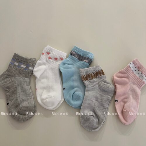 韩系儿童袜子夏季薄款网眼透气ins公主袜可爱小花波点爱心中筒袜