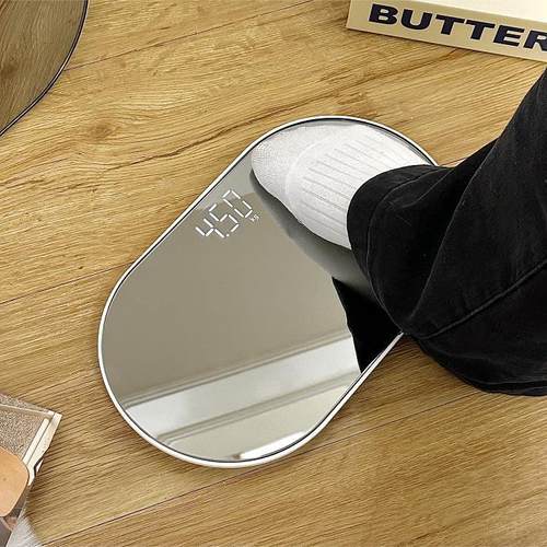 化妆镜镜子体重秤迷你蓝牙体脂称电子女宿舍人体秤家用精准称