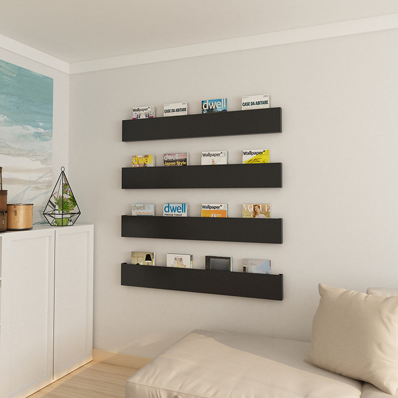 九梦铁艺壁挂一字隔板置物架书报架书架报刊架展示架收纳架