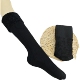 韩版 保暖袜子 加厚毛巾袜女黑色及膝长筒袜护小腿拼接毛线冬季