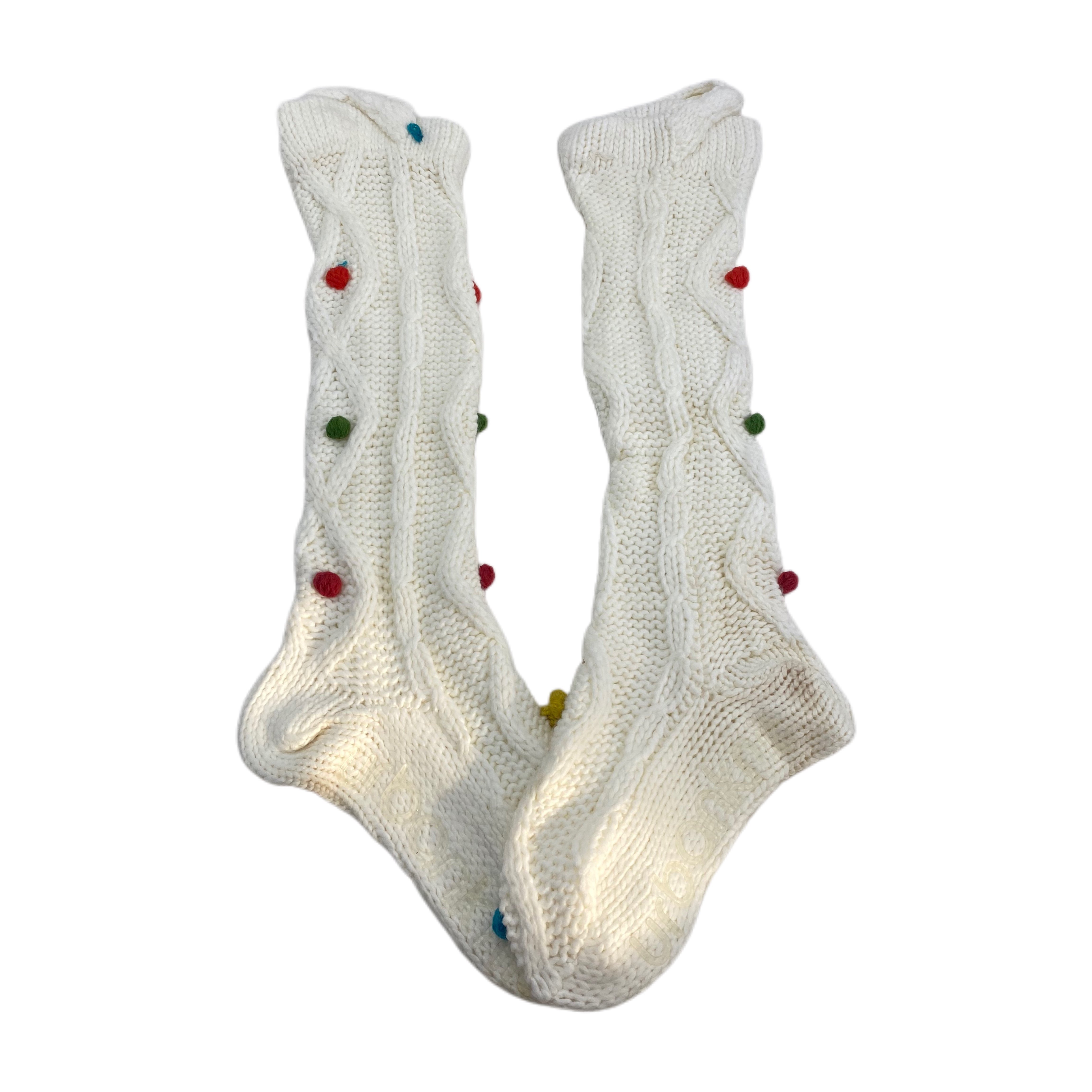 瑕疵款 复古纽扣彩色毛球编织女士长筒针织袜,女士内衣/男士内衣/家居服,长筒袜,淘宝优惠券,粉丝福利购,淘宝优惠卷