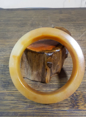 3158号 新疆克拉玛依金丝玉轮胎手镯 圈口56.5mm