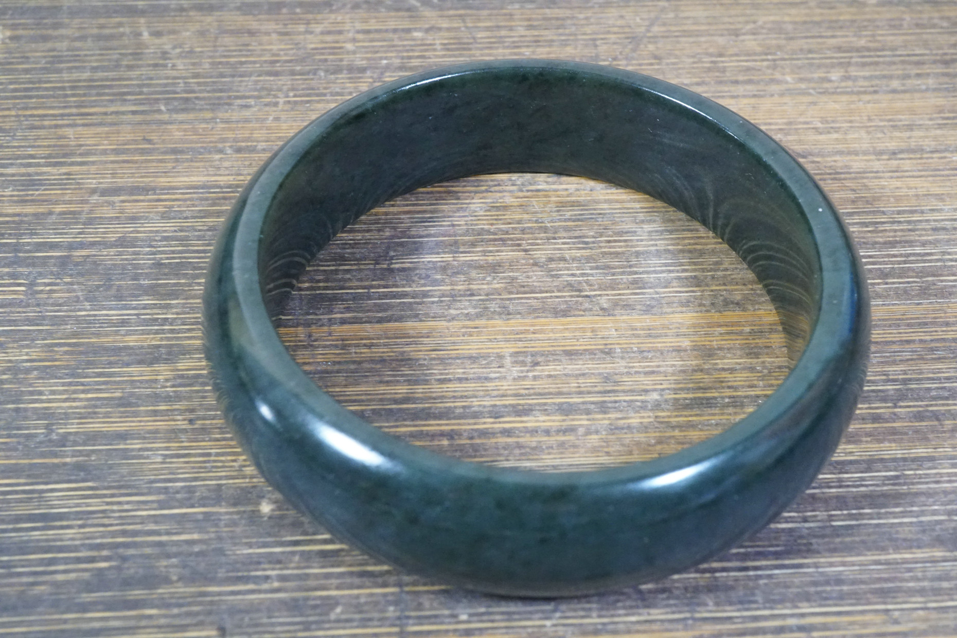 10010号 新疆和田青玉手镯 和田玉镯子 圈口60.5mm