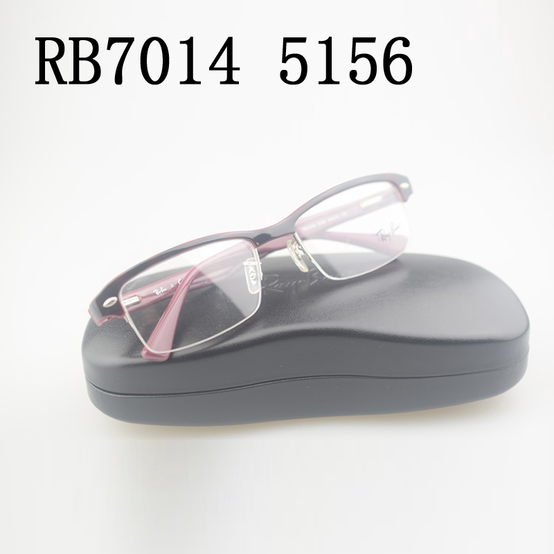 近视眼镜架女款可调鼻托红色玳瑁半框复古RB7014 5156可配散光