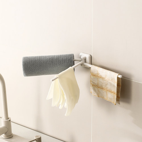 免打孔旋转多杆毛巾置物架