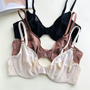 外贸欧美大码超薄杯有钢圈文胸女舒适无痕性感内衣大胸显小胸罩
