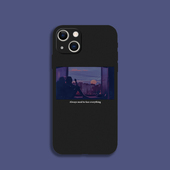 ins风适用于iPhone15Pro手机壳苹果12Pro磨砂xsmax全包11硅胶x 8plus软壳潮 xr英文13 14Pro个性