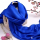 宝蓝色纯色缎面混合缎面丝绸丝巾真丝围巾春夏秋冬装 饰保暖
