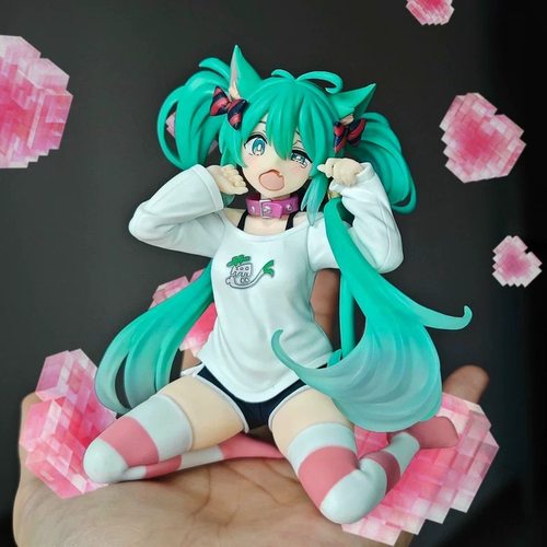 坐姿初音未来手办初音猫耳短袖睡衣兔女郎景品手办周边摆件礼物
