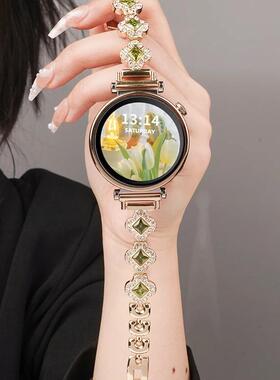 适用华为gt5施华洛watchgt3闪钻watch4por金属gt4专用四叶草腕带