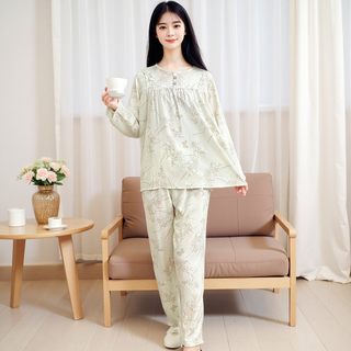 棉绸睡衣女士春秋款2025新款莫代尔韩版大码薄款可外穿家居服套装