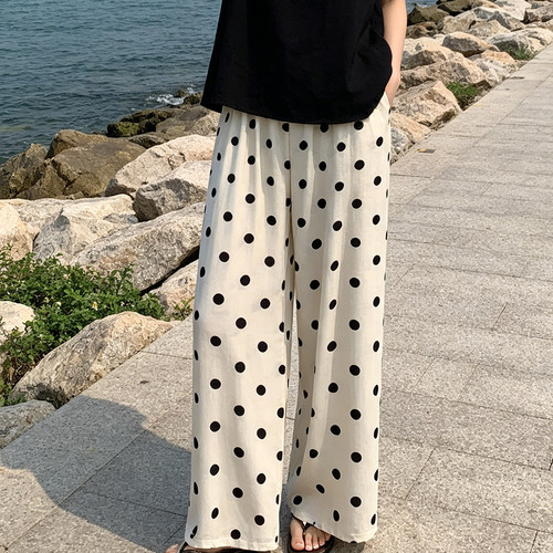 夏季人造棉绸裤子长裤莫代尔可外穿单独睡裤女士遛弯大码居家裤薄