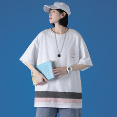 Blue wall summer Hong Kong style trend versatile casual loose short sleeve T-shirt for men and women