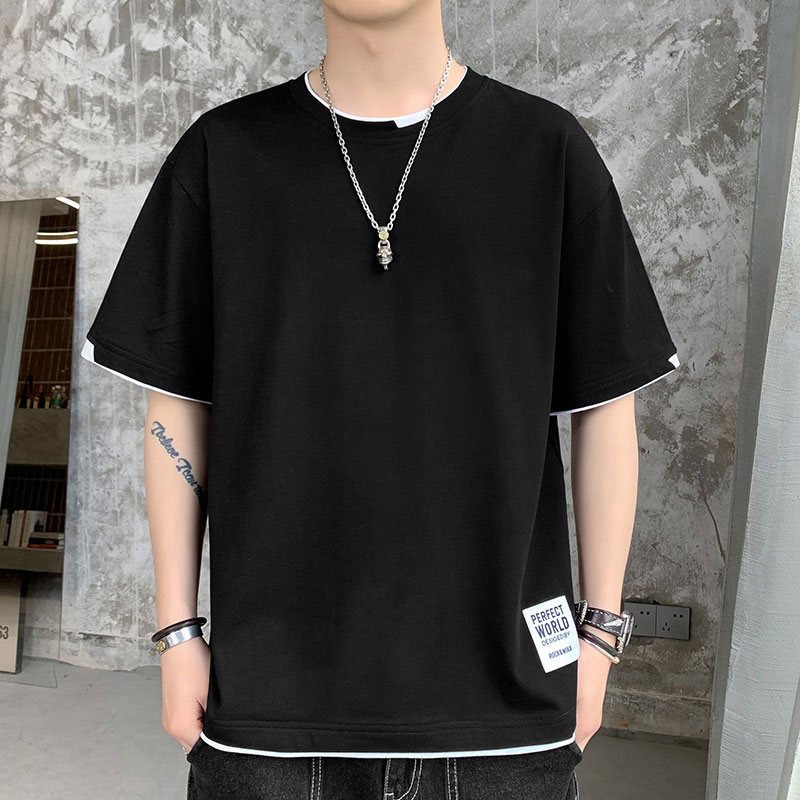 棉夏裝新款短袖恤男夏季休閒圓領半袖體恤