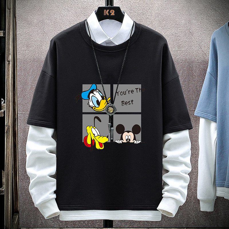 New men's cartoon round neck Pullover for spring