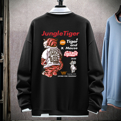 Spring new men's casual round neck Pullover Sweater loose couple coat