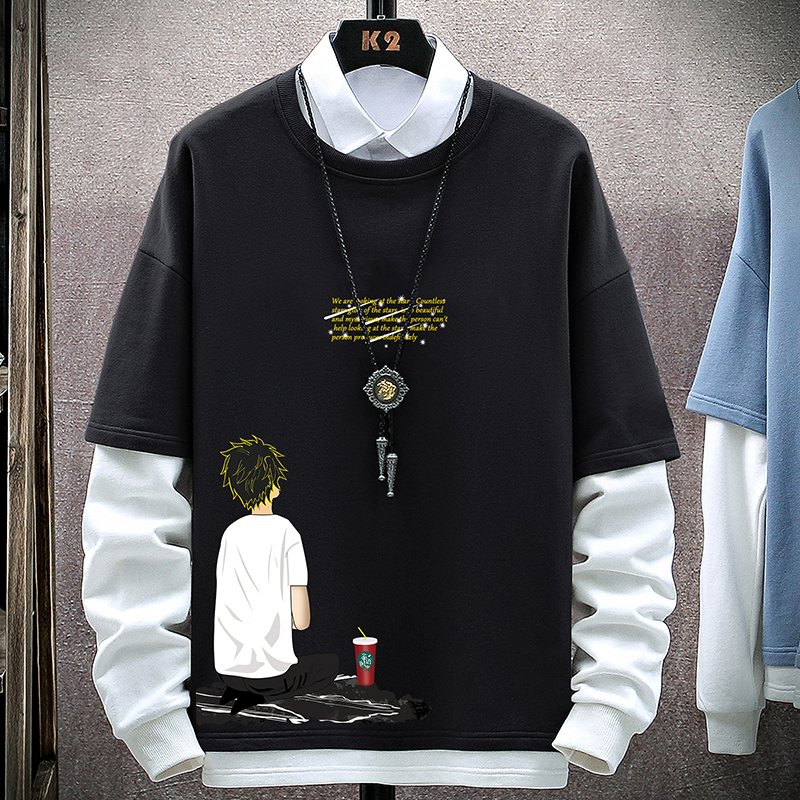 New men's cartoon round neck Pullover for spring