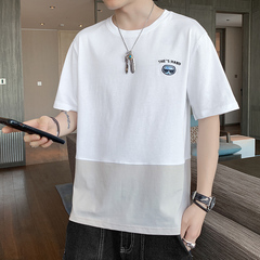 棉夏裝新款短袖男恤男夏季休閒圓領體恤潮