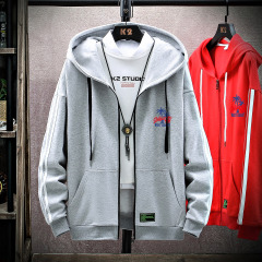 Spring new men's long sleeve cardigan loose sweater casual trend coat