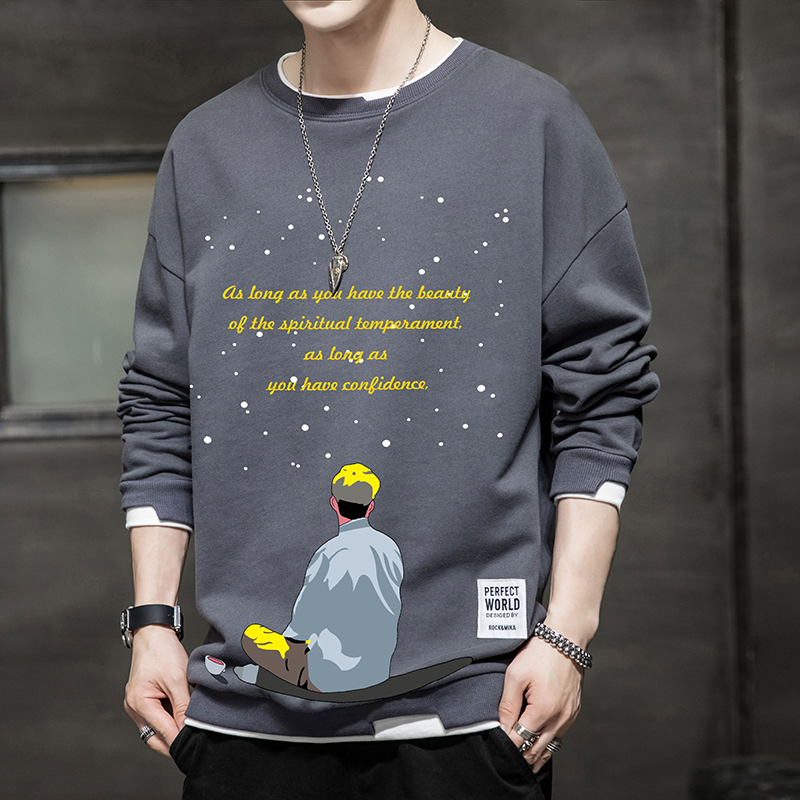 Autumn new men's loose large Pullover Sweater personality long sleeve fashionable men's wear