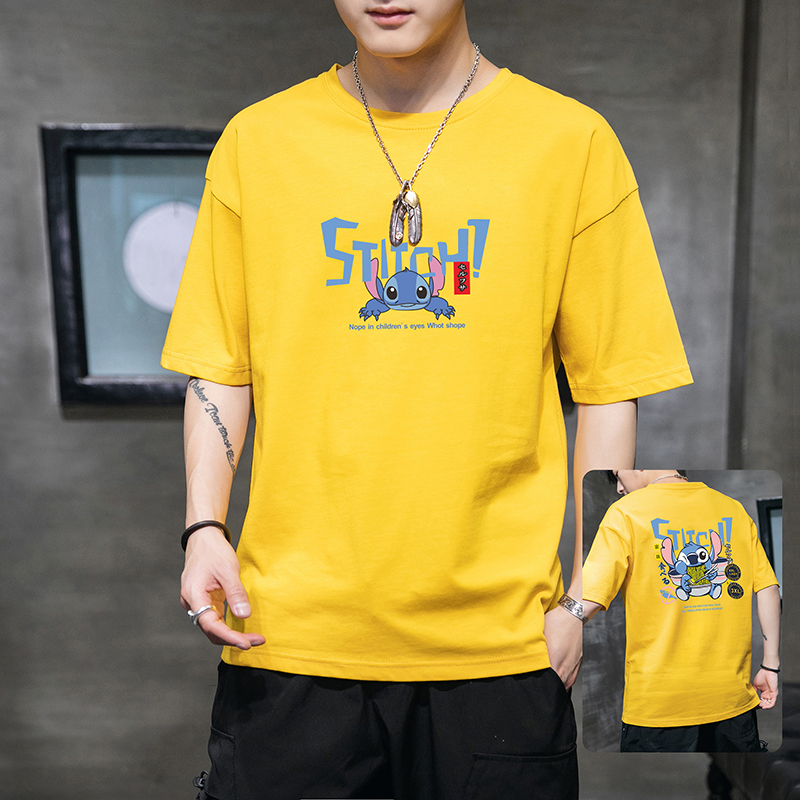 棉夏裝短袖男恤男夏季休閒圓領體恤潮