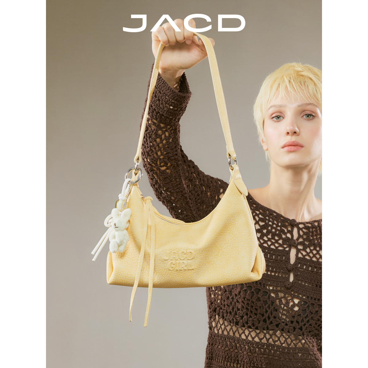 JACD原创设计腋下包包女2025新款黄色包包大容量通勤包单肩斜挎包