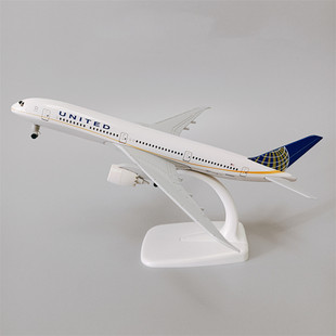 19cm美国美联合UNITED波音机B787合金仿真飞机模型金属航模带轮子