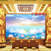 天宫天庭壁纸南天门壁画背景墙祠堂仙家祥云壁画道背景墙纸