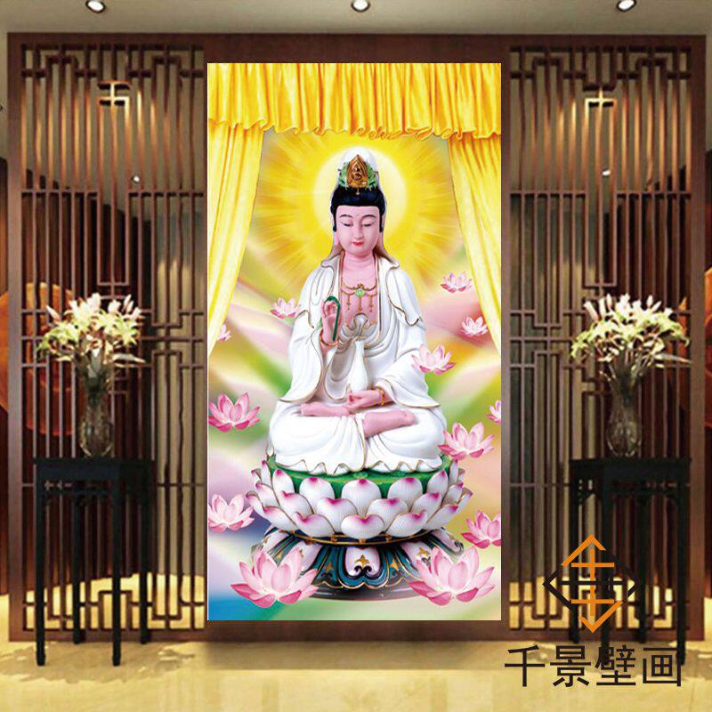 客厅壁画捷域观音菩萨