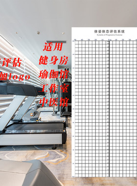 体态测评系统评估表瑜伽墙纸人体站姿评估图健身房训练中心体态图