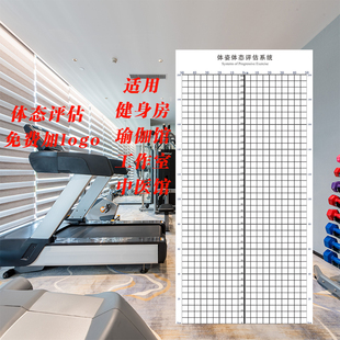 体态测评系统评估表瑜伽墙纸人体站姿评估图健身房训练中心体态图