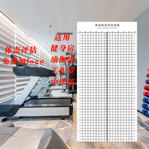 体态测评系统评估表瑜伽墙纸人体站姿评估图健身房训练中心体态图