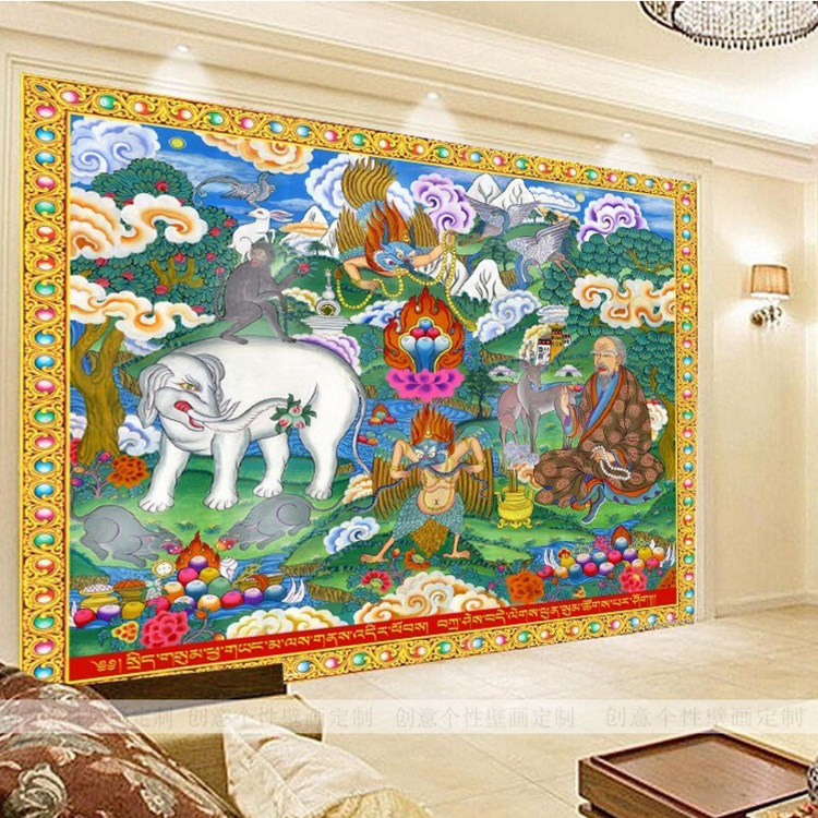 吉祥壁画捷域玄关四瑞壁画
