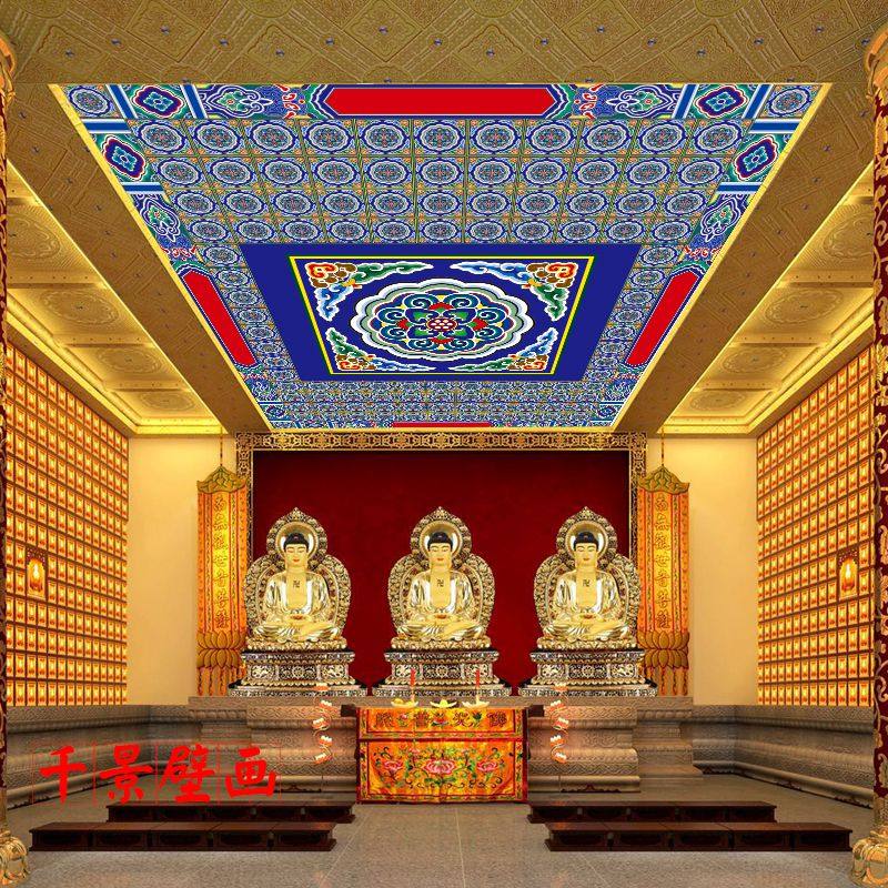 古建彩绘墙纸房梁吊顶捷域