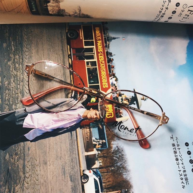 文艺风古董金属框架眼镜