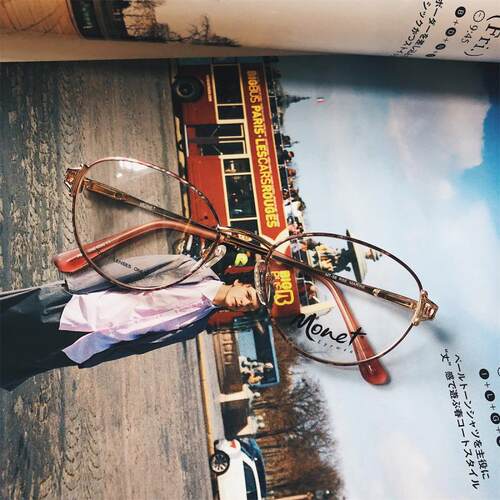 文艺风古董金属框架眼镜