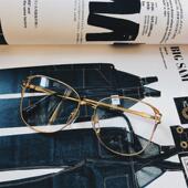 campo 包邮 vintage复古文艺古董平光面合金属框架眼镜男女hayj885